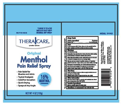 Label (Theracare Menthol Spray)